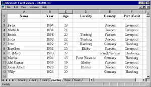 Tabelle im EXCEL Viewer